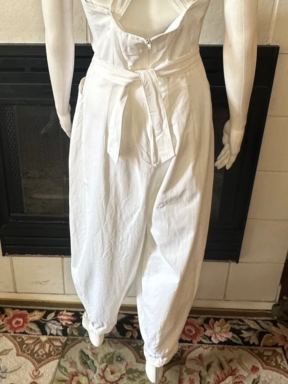 KAREN ALEXANDER Vtg WHITE JUMPSUIT parachute pant ROMPER pockets 10 style W4169 - Picture 15 of 15